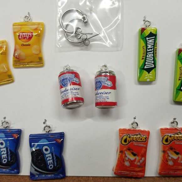 NEW Party Food Charm Interchangeable Earrings - Snack Earrings - Teen Earrings - Picture 4 of 6